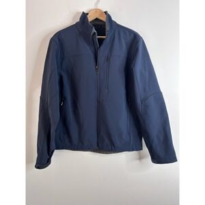Tumi Tech Mens Softshell Jacket Navy Blue Full Zip Fleece Lined Sz M Performance